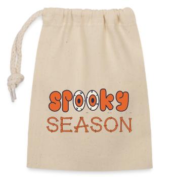 Orange Halloween Spooky Eyes Saison des Fêtes - Sac cadeau en coton avec cordon (14 x 20 cm) - nature - Devant