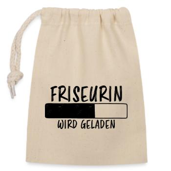 Friseurin Spruch Friseur Lustig Friseurin Geschenk - Verschließbarer Geschenkbeutel aus Baumwolle (14x20cm) - Natur - Vorne