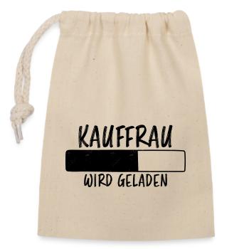 Kauffrau Spruch Verkäuferin Witz Kauffrau Geschenk - Verschließbarer Geschenkbeutel aus Baumwolle (14x20cm) - Natur - Vorne