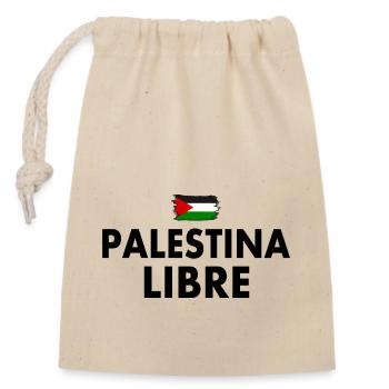 palestina libre - Closable cotton gift bag (14x20cm) - nature - Front