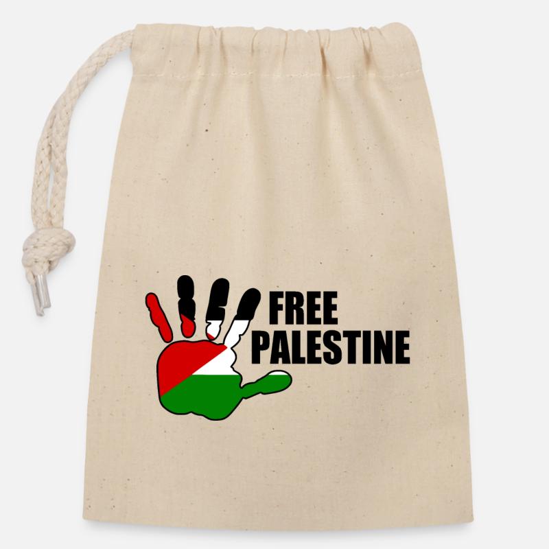 Free palestine - Closable cotton gift bag (14x20cm) - nature