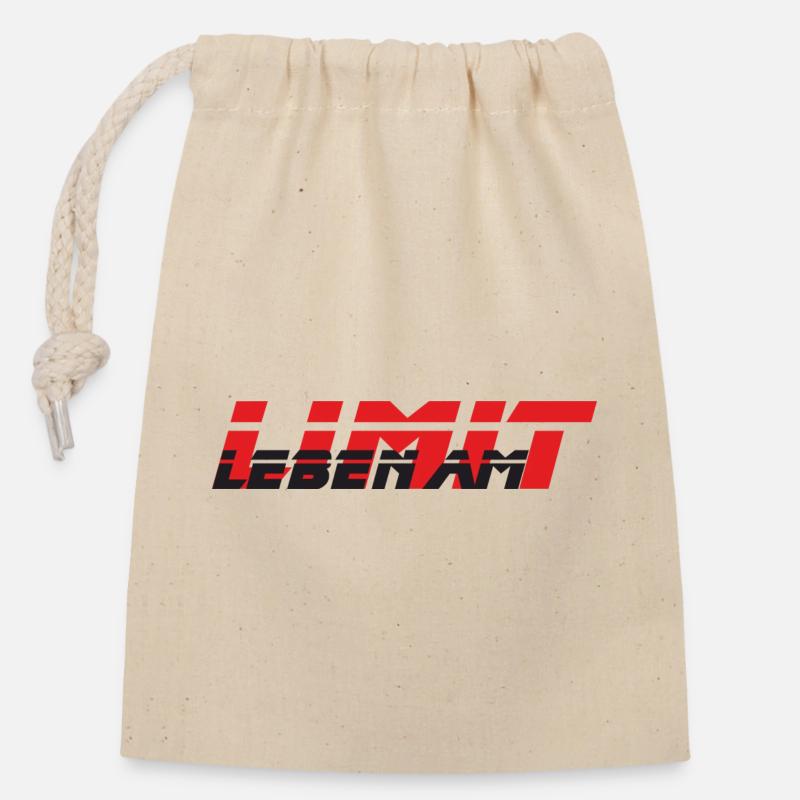 Life at the limit - Closable cotton gift bag (14x20cm) - nature