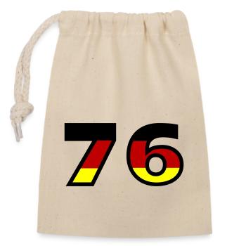 76 Number Germany Jersey - Closable cotton gift bag (14x20cm) - nature - Front