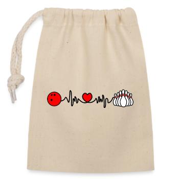 Fréquence cardiaque cardio du bowling - Sac cadeau en coton avec cordon (14 x 20 cm) - nature - Devant