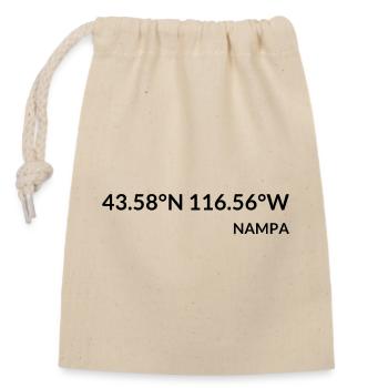 Coordonnées Nampa, Idaho, États-Unis - Sac cadeau en coton avec cordon (14 x 20 cm) - nature - Devant