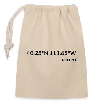Coordonnées de Provo, Utah, États-Unis - Sac cadeau en coton avec cordon (14 x 20 cm) - nature - Devant