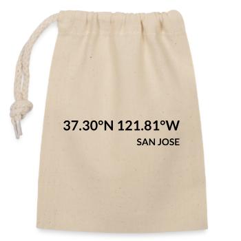 San Jose California USA Koordinaten - Verschließbarer Geschenkbeutel aus Baumwolle (14x20cm) - Natur - Vorne