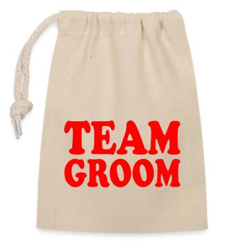 Team groom - Sac cadeau en coton avec cordon (14 x 20 cm) - nature - Devant