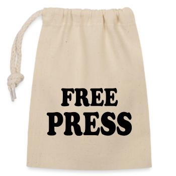 Free press - Sac cadeau en coton avec cordon (14 x 20 cm) - nature - Devant