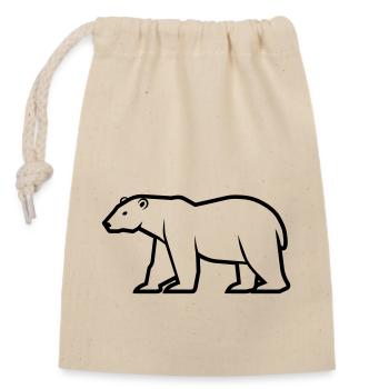 Polar bear - Closable cotton gift bag (14x20cm) - nature - Front