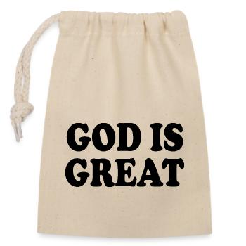 god is great - Verschließbarer Geschenkbeutel aus Baumwolle (14x20cm) - Natur - Vorne
