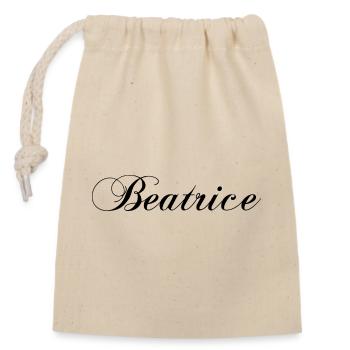 Beatrice, personalized clothing - Closable cotton gift bag (14x20cm) - nature - Front