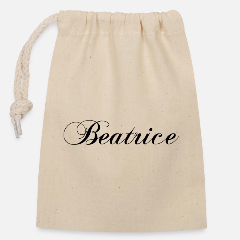Beatrice, personalized clothing - Closable cotton gift bag (14x20cm) - nature