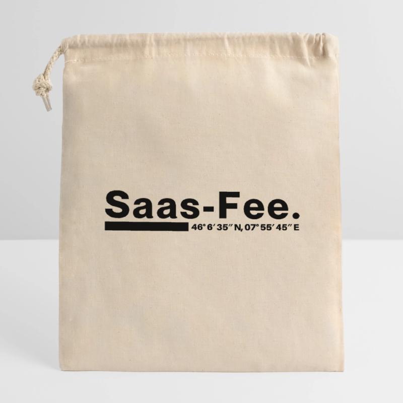 Coordonnées Saas-Fee Valais, Suisse Sac cadeau en coton avec cordon (14 x 20 cm)
