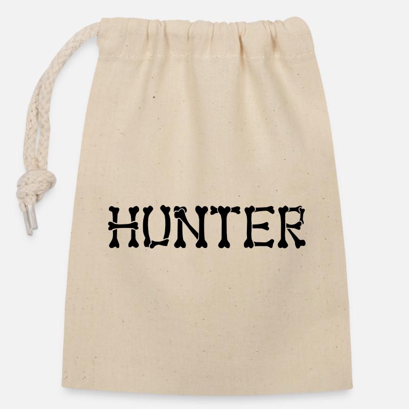 Chasseur - Sac cadeau en coton avec cordon (14 x 20 cm) - nature