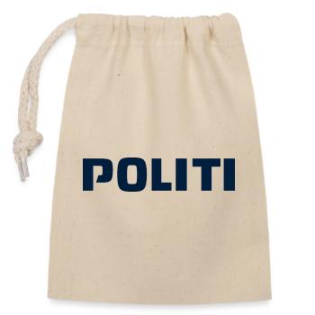 police - Sac cadeau en coton avec cordon (14 x 20 cm) - nature - Devant