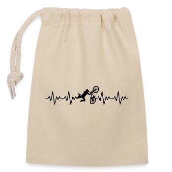 MTB_2_EKG_schwarz - Closable cotton gift bag (14x20cm) - nature - Front
