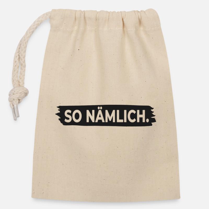 C’EST COMME ÇA. – Design minimaliste statement - Sac cadeau en coton avec cordon (14 x 20 cm) - nature