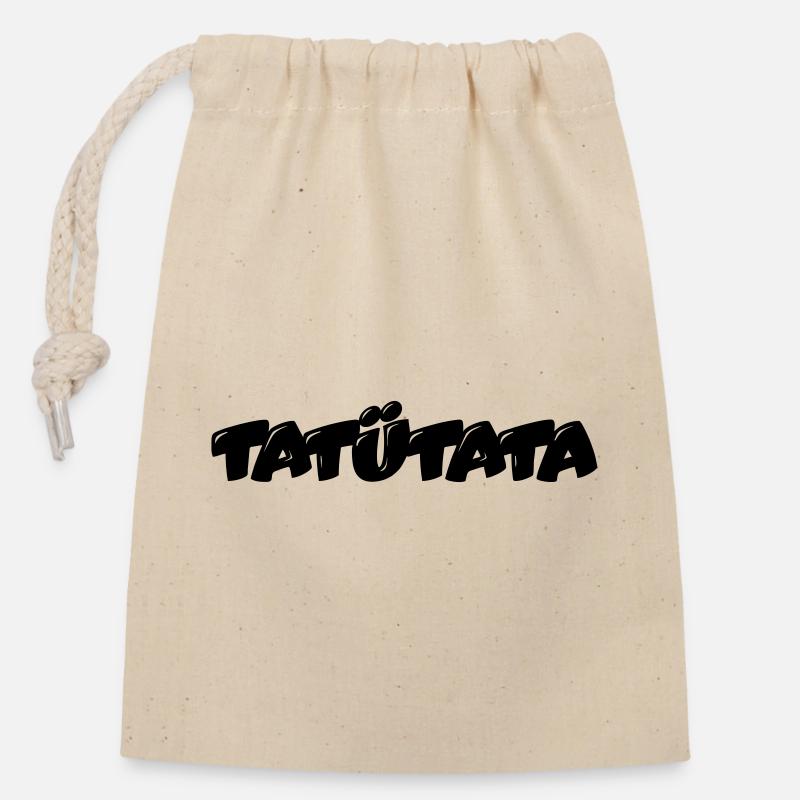 Tatuetata_logo - Closable cotton gift bag (14x20cm) - nature