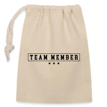 Team Member - Closable cotton gift bag (14x20cm) - nature - Front