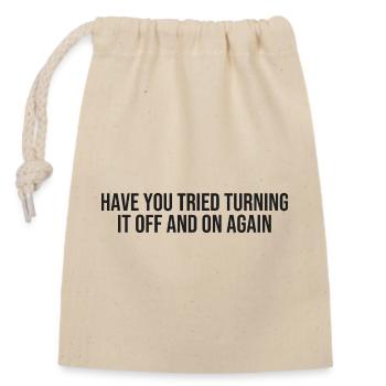 IT Tech Support - Closable cotton gift bag (14x20cm) - nature - Front