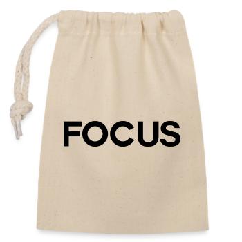 focus - Closable cotton gift bag (14x20cm) - nature - Front