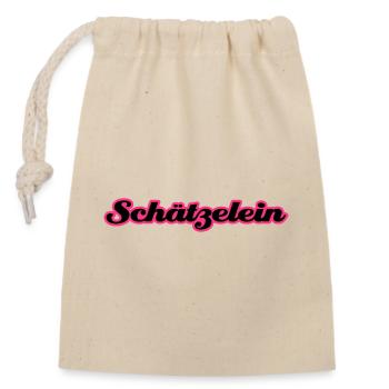 Schätzelein | Schatz | Schätzchen - Closable cotton gift bag (14x20cm) - nature - Front