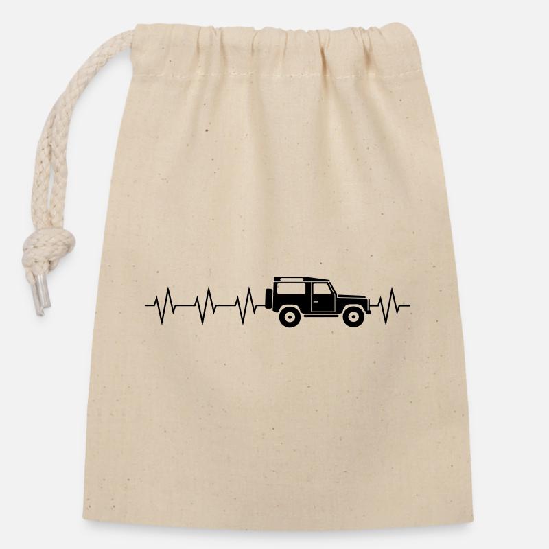 Defender-Heartbeat - Verschließbarer Geschenkbeutel aus Baumwolle (14x20cm) - Natur