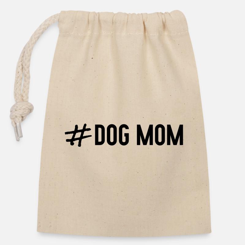 # Dog Maman - Sac cadeau en coton avec cordon (14 x 20 cm) - nature