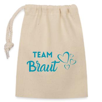 Team Braut - Verschließbarer Geschenkbeutel aus Baumwolle (14x20cm) - Natur - Vorne