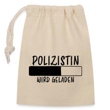 Polizistin Spruch Polizei Witz Polizistin Geschenk - Verschließbarer Geschenkbeutel aus Baumwolle (14x20cm) - Natur - Vorne