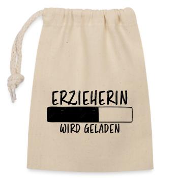 Erzieherin Spruch Job Lustiges Erzieherin Geschenk - Verschließbarer Geschenkbeutel aus Baumwolle (14x20cm) - Natur - Vorne