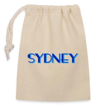 Lettrage Sydney – Design urbain moderne - Sac cadeau en coton avec cordon (14 x 20 cm) - nature - Devant