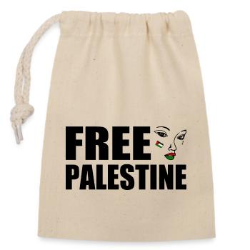 Free palestine - Verschließbarer Geschenkbeutel aus Baumwolle (14x20cm) - Natur - Vorne