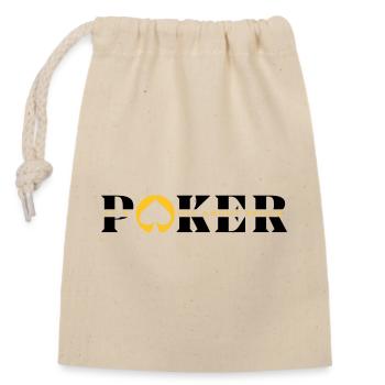 POKER ABOUT SKILL-articles poker - poker fashion - Sac cadeau en coton avec cordon (14 x 20 cm) - nature - Devant