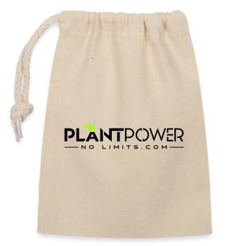 Plant Power - No Limits - Verschließbarer Geschenkbeutel aus Baumwolle (14x20cm) - Natur - Vorne