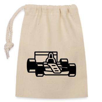 F1 Race Car - Closable cotton gift bag (14x20cm) - nature - Front