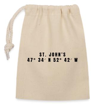 St. John’s Kanada Koordinaten - Verschließbarer Geschenkbeutel aus Baumwolle (14x20cm) - Natur - Vorne