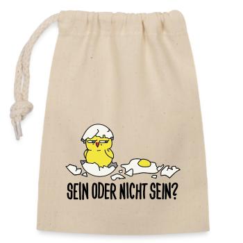 Être ou ne pas être - Sac cadeau en coton avec cordon (14 x 20 cm) - nature - Devant