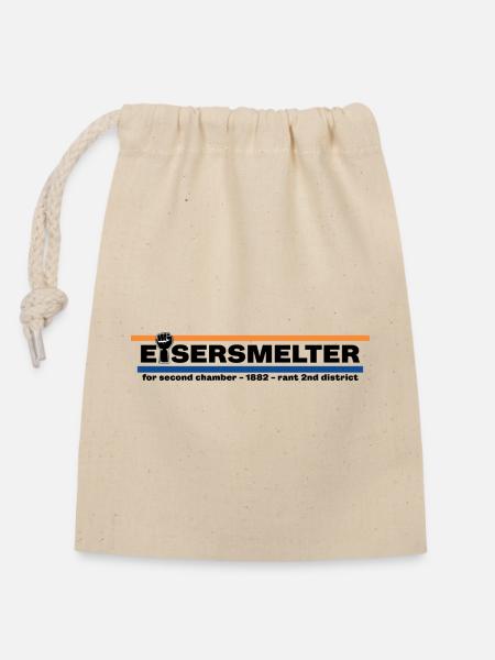 Eisersmelter 1882 - Verschließbarer Geschenkbeutel aus Baumwolle (14x20cm) - Natur