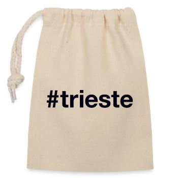 TRIESTE Hashtag - Verschließbarer Geschenkbeutel aus Baumwolle (14x20cm) - Natur - Vorne