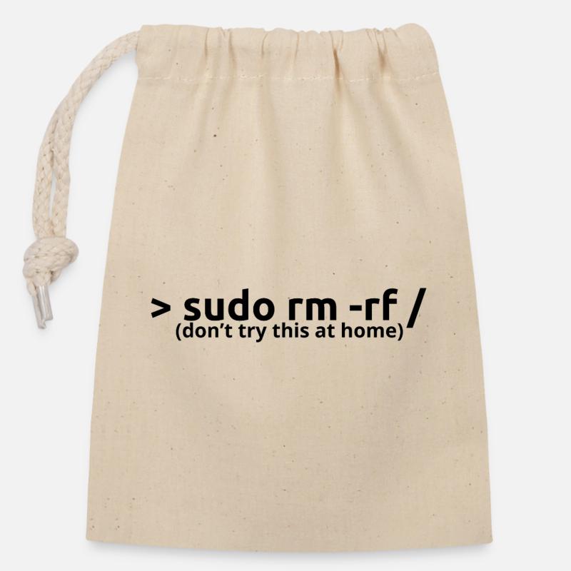 sudo rm rf - Closable cotton gift bag (14x20cm) - nature