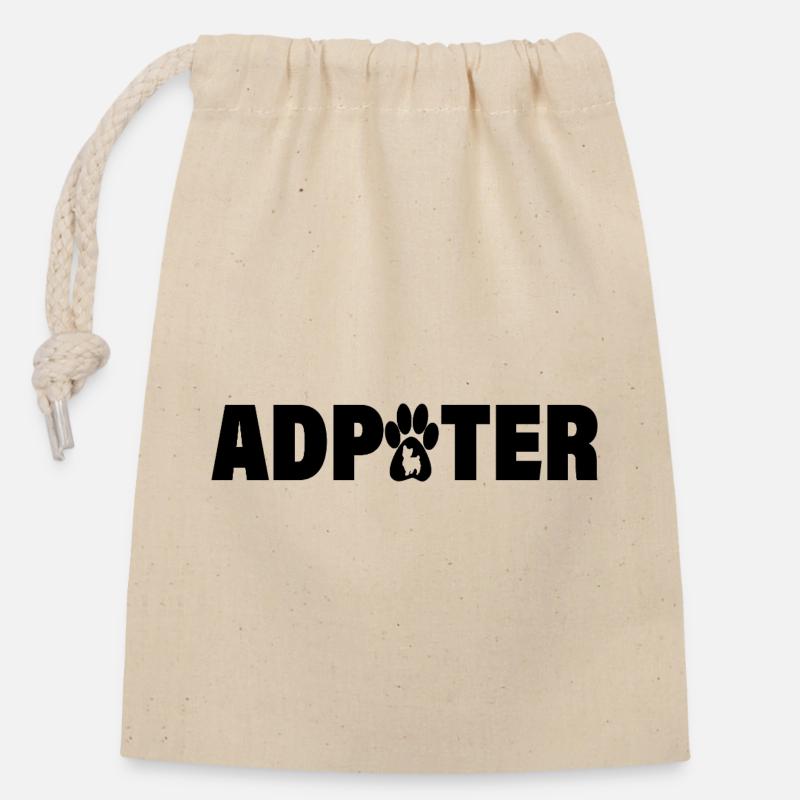 Adopt a Cat – Give It a Loving Home - Closable cotton gift bag (14x20cm) - nature