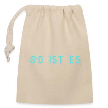 That's right - Closable cotton gift bag (14x20cm) - nature - Front