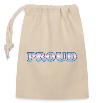 Trans Pride - Drapeau transgenre - Sac cadeau en coton avec cordon (14 x 20 cm) - nature - Devant