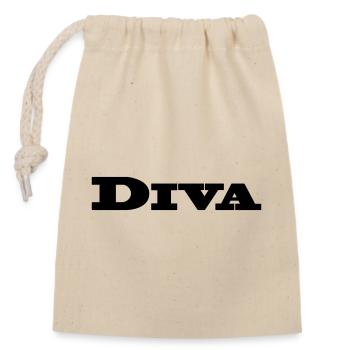 DIVA - Verschließbarer Geschenkbeutel aus Baumwolle (14x20cm) - Natur - Vorne