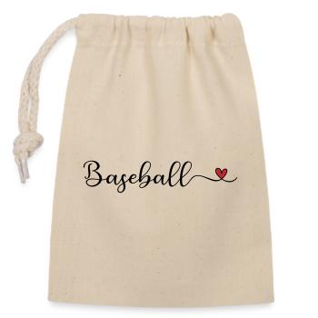 Base-ball - Sac cadeau en coton avec cordon (14 x 20 cm) - nature - Devant