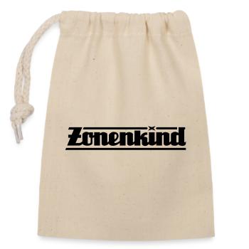 Zonenkind Schriftzug (Farbe änderbar) - Verschließbarer Geschenkbeutel aus Baumwolle (14x20cm) - Natur - Vorne