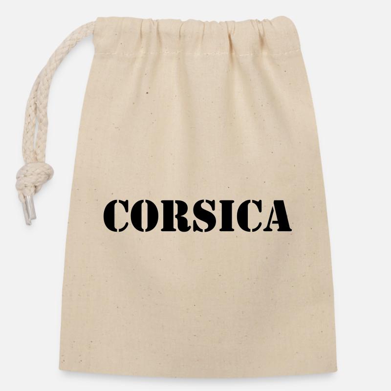 Corsica (V) - Sac cadeau en coton avec cordon (14 x 20 cm) - nature