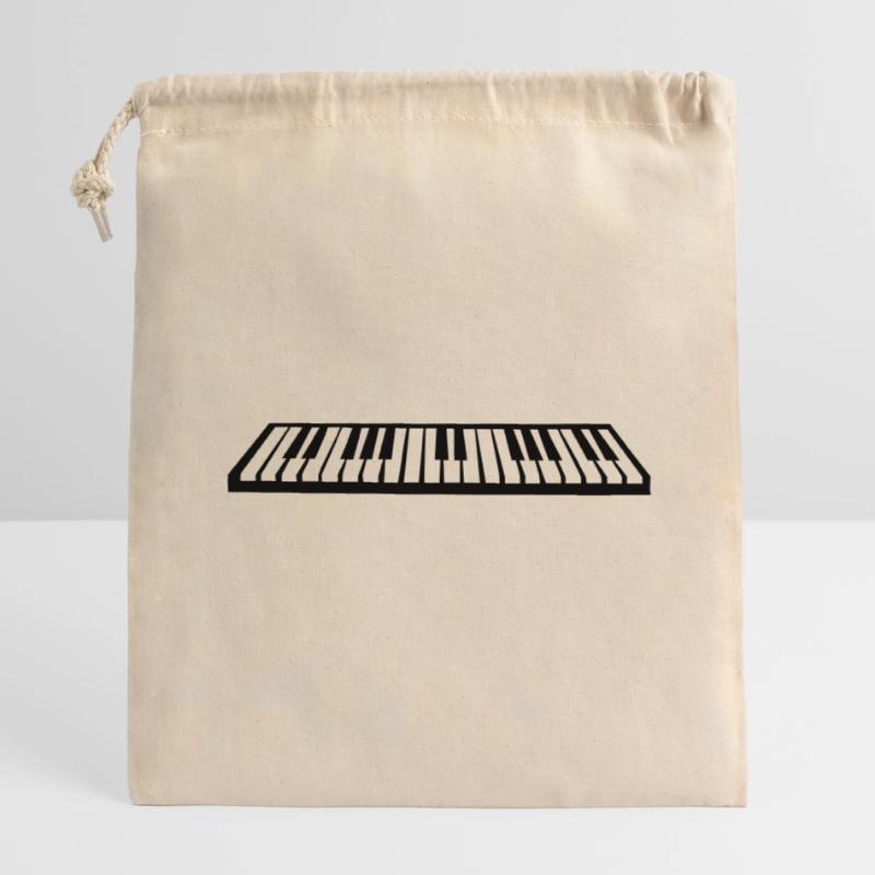 Klavier oder Keyboard Verschließbarer Geschenkbeutel aus Baumwolle (14x20cm)